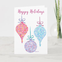 Hanging Ornaments Christmas Card by Sue Weidlich