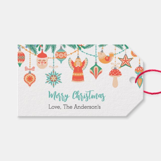 Hanging Ornaments Christmas Gift tag (Front (Horizontal))