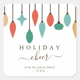 Hanging Ornaments Christmas Square Sticker