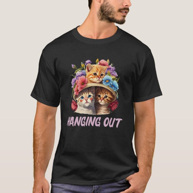 Hanging Out Cat  Hobby Kitten Pastime Cat Mom T-Shirt (Front)
