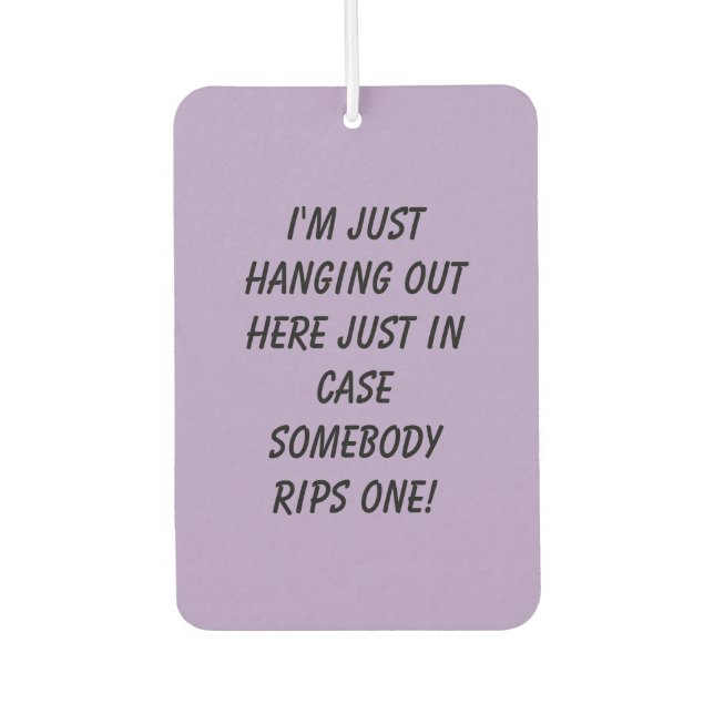Hanging Out Pale Purple Auto Air Freshener (Front)