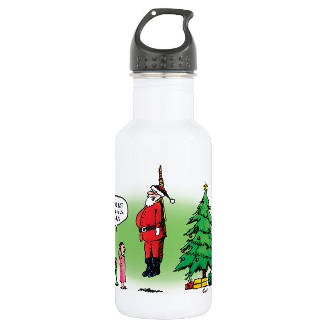Hanging Out Santa Twisted Cartoon 532 Ml Water Bottle (Front)