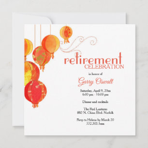 Hanging Paper Lanterns Retirement Party Invitation