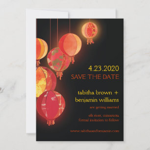 Hanging Paper Lanterns Wedding Save the Date