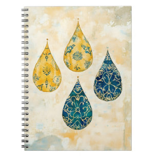 Hanging pendants in an artistic style reminiscent  notebook