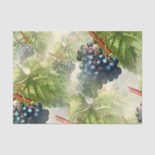 Hanging Purple Grapes in Mist Tissue Paper