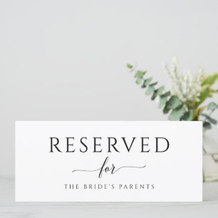 Hanging Reserved Romantic Calligraphy Wedding Sign Invitation