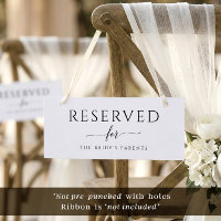 Hanging Reserved Romantic Calligraphy Wedding Sign