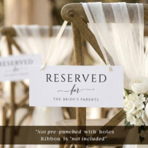 Hanging Reserved Romantic Calligraphy Wedding Sign Invitation