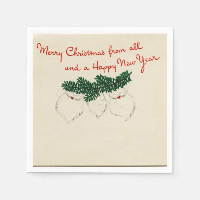 Hanging Santa Beards Paper Napkin (Front)
