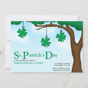 Hanging Shamrocks - St Patrick's Day Invitations