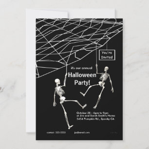 Hanging Skeletons Halloween Party Invitation