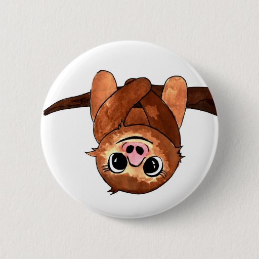 Image of Hanging sloth 6 Cm Round Badge