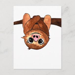 Hanging sloth postcard