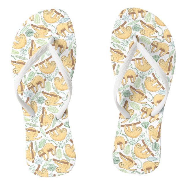 Hanging Sloths Flip Flops (Footbed)