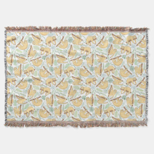 Hanging Sloths Throw Blanket