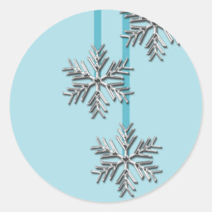 Hanging Snowflakes Holiday Cards Envelope Seals