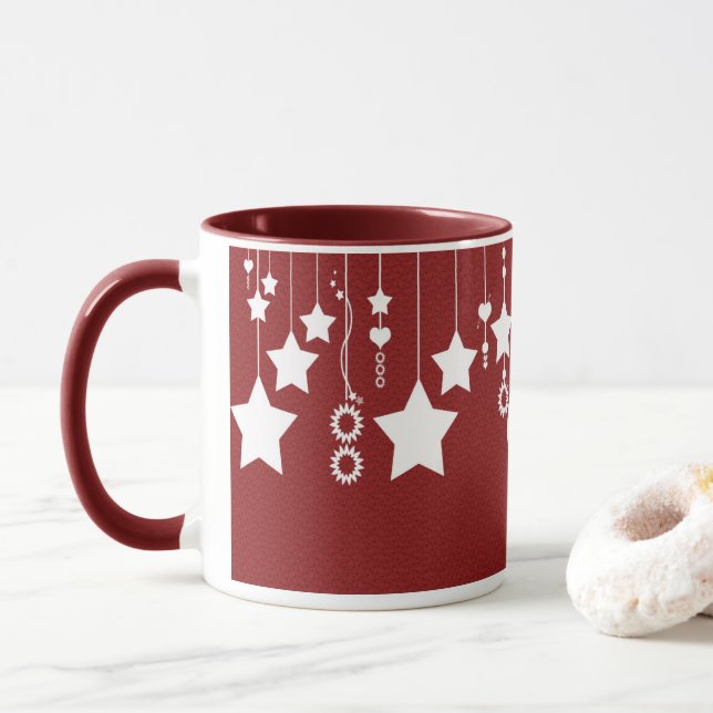 Hanging Star Christmas Mug (With Donut)