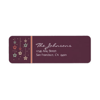 Hanging Stars Holiday Address Labels (eggplant)