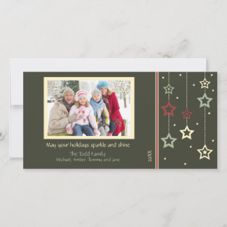 Hanging Stars Photo Card (green)