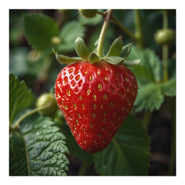 hanging strawberry fruit photo print (Front)