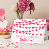 Hanging String Love Heart Happy Valentine's Day