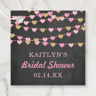 Hanging String Love Hearts Bridal Shower Favour Tags