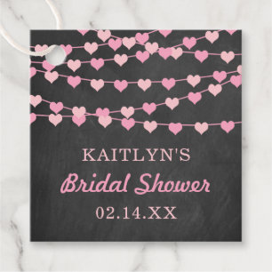 Hanging String Love Hearts Bridal Shower Favour Tags