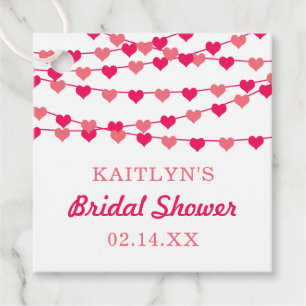 Hanging String Love Hearts Bridal Shower Favour Tags