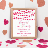 Hanging String Love Hearts Bridal Shower Welcome