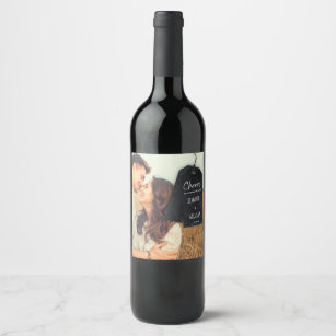 Hanging Tags Graphic Custom Photo Wedding Wine Label