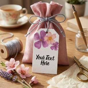 Hanging thank you tags with flowers