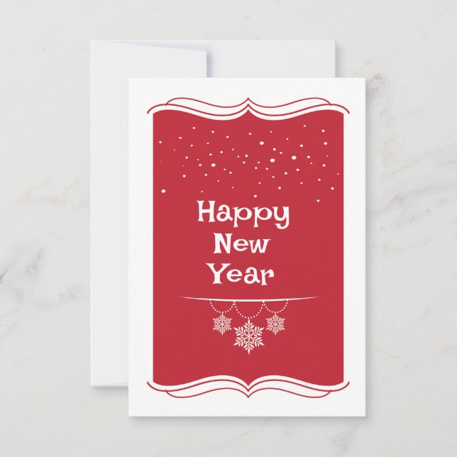  Hanging white snowflake Christmas Card (Front)
