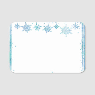 Hanging Winter Snowflakes Name Tag