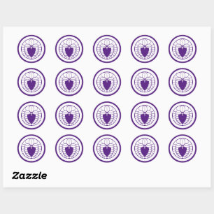Hanging wisteria in circle classic round sticker