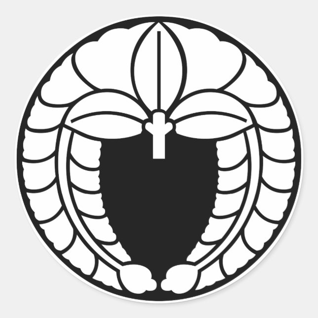 Hanging wisteria in rice cake classic round sticker (Front)