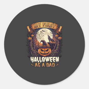 Hanging Witches Halloween Flying Witch Haunted Hou Classic Round Sticker