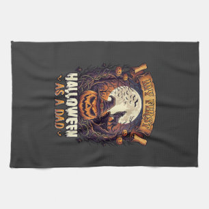 Hanging Witches Halloween Flying Witch Haunted Hou Tea Towel