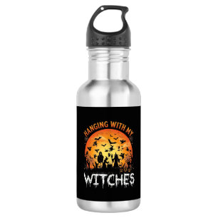 Hanging Witches Halloween Moon Bats Pumpkins_1 532 Ml Water Bottle