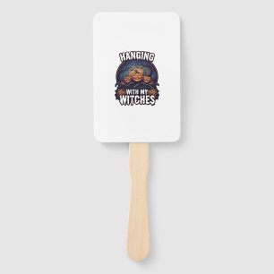 Hanging Witches Halloween Pumpkins Haunted Forest Hand Fan