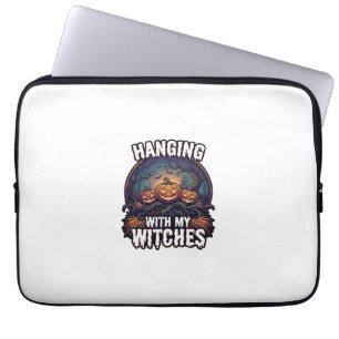 Hanging Witches Halloween Pumpkins Haunted Forest Laptop Sleeve