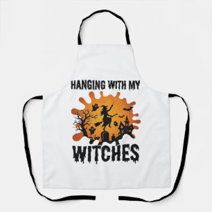 Hanging Witches Halloween Witch Broom Haunted Hous Apron