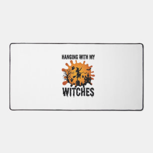 Hanging Witches Halloween Witch Broom Haunted Hous Desk Mat