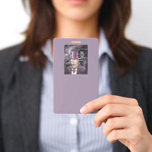 Hanging With Hyde purple badge vertical ID Badge
