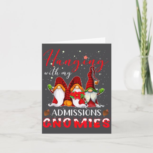 Hanging With My Admissions Gnomies Christmas Direc Card (Front)