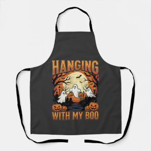 Hanging With My Boo Halloween Ghost Design Apron