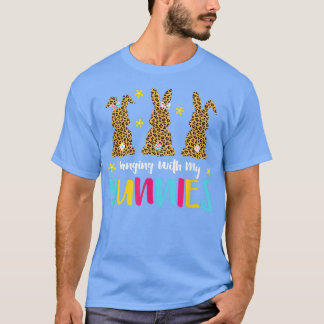 Hanging With My Bunnies Cute Plaid Bunny Happy Eas T-Shirt