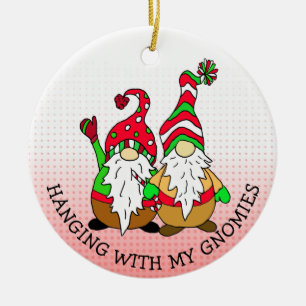 Hanging with my Gnomies Christmas Ceramic Tree Decoration
