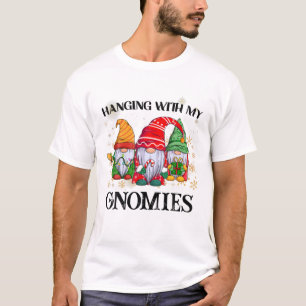 Hanging With My Gnomies Christmas Funny Gnome Xmas T-Shirt