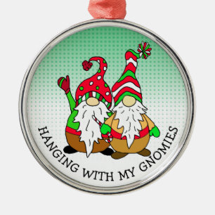 Hanging with my Gnomies Christmas Metal Tree Decoration